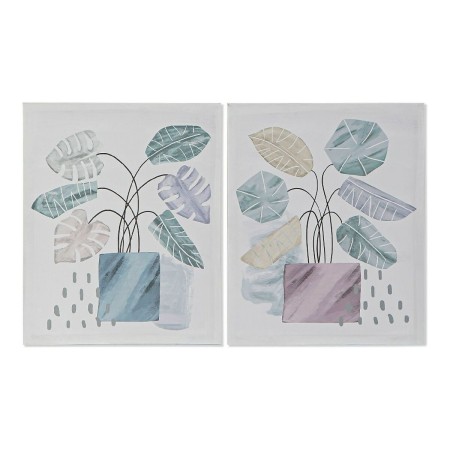 Cadre DKD Home Decor S3013641 Toile Plante (40 x 1,8 x 50 cm) (2 Unités)