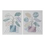 Cadre DKD Home Decor S3013641 Toile Plante (40 x 1,8 x 50 cm) (2 Unités)