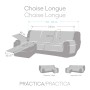 Funda para chaise longue de brazo corto izquierdo Eysa SILVER Beige 100 x 110 x 240 cm