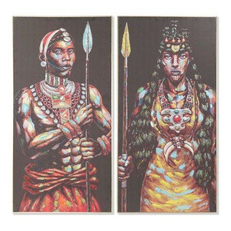 Cadre DKD Home Decor S3013719 Toile Colonial Africain (60 x 5 x 120 cm) (2 Unités)