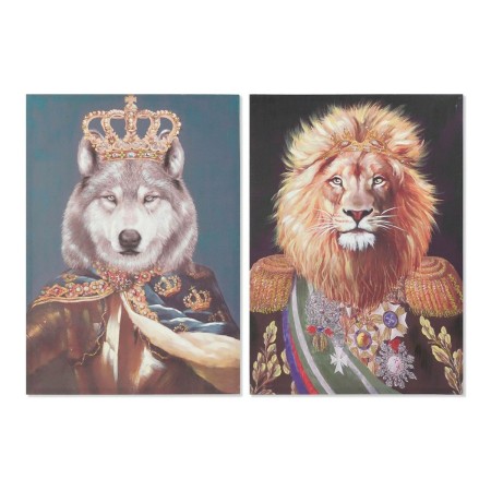 Cadre DKD Home Decor Toile Animal Moderne (2 Unités) (70 x 3 x 100 cm)