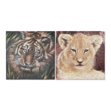 Cadre DKD Home Decor S3013728 Toile Lion Colonial (100 x 3 x 100 cm) (2 Unités)