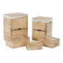 Set de boîtes décoratives DKD Home Decor Polyester Bois Bali (40 x 30 x 56 cm) (5 pcs)