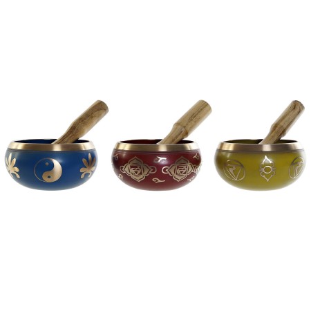 Figurine Décorative DKD Home Decor Tibétain Bols Fer (13 x 13 x 7,5 cm) (3 Unités)