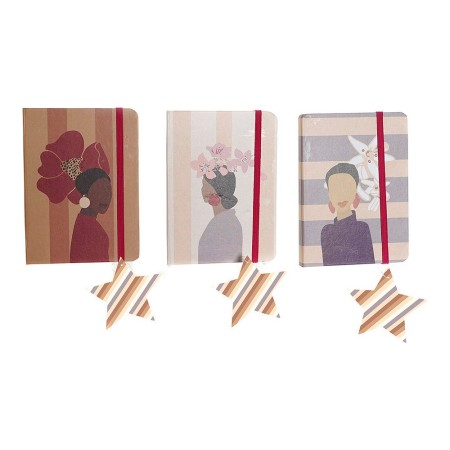 Carnet DKD Home Decor Femme (3 pcs) (14.5 x 2 x 10.5 cm)