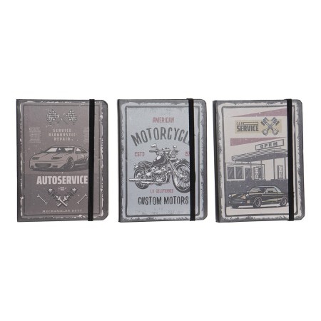 Carnet DKD Home Decor Marron Gris Marron Clair (3 pcs) (10.5 x 1.5 x 14.5 cm)