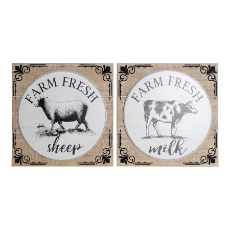 Figurine Décorative DKD Home Decor Cottage Métal Bois MDF Spirales (2 pcs) (40 x 3.5 x 40 cm)