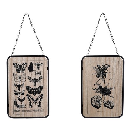Cadre DKD Home Decor S3013953 Insectes Noir Métal Bois MDF (20.5 x 1 x 32 cm) (2 pcs)