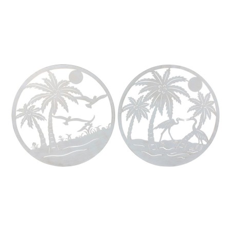 Figurine Décorative DKD Home Decor Palmiers Métal (2 pcs) (98 x 1 x 98 cm)