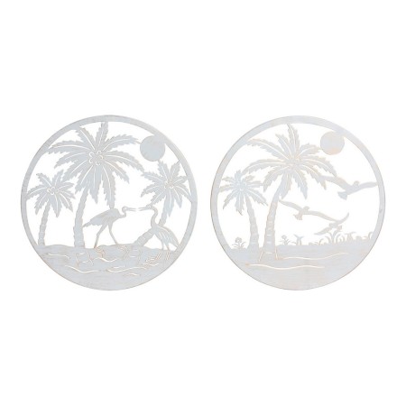 Figurine Décorative DKD Home Decor Palmiers Métal (2 pcs) (40 x 1 x 40 cm)