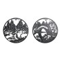 Figurine Décorative DKD Home Decor Paysage Oriental Métal (2 pcs) (40 x 1 x 40 cm)
