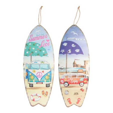 Figurine Décorative DKD Home Decor Surf Bois MDF (2 pcs) (7 x 1.8 x 17.5 cm)