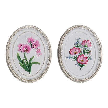 Figurine Décorative DKD Home Decor Résine Fleurs (2 pcs) (17 x 2.5 x 21.6 cm)