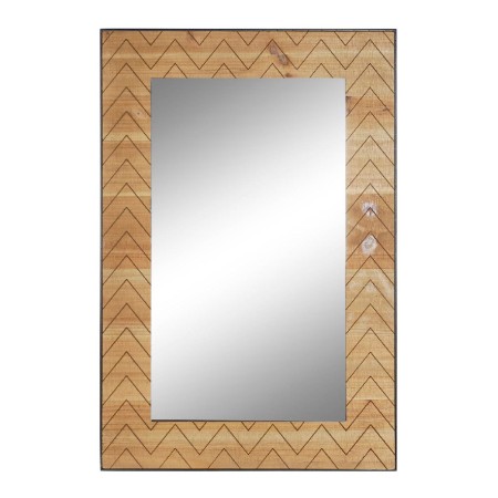 Miroir mural DKD Home Decor Noir Bois Métal (60 x 3 x 92 cm)