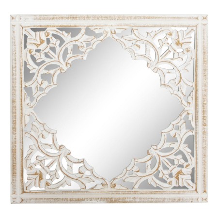 Miroir mural DKD Home Decor Miroir Blanc Bois de manguier (40.5 x 1.5 x 41 cm)