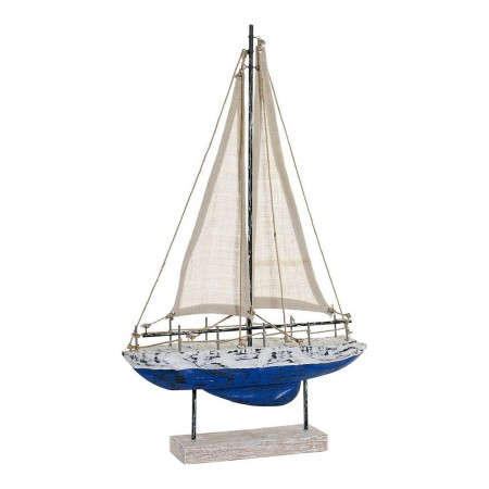 Figurine Décorative DKD Home Decor Métal Bois de manguier Voilier (48 x 10 x 80 cm)