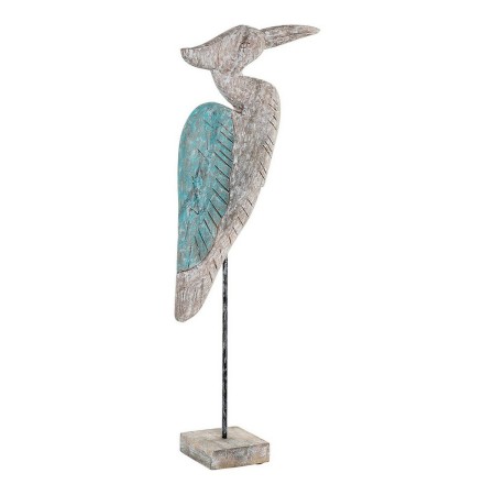 Figurine Décorative DKD Home Decor Bleu Turquoise Bois de manguier Héron (26 x 10 x 68 cm)