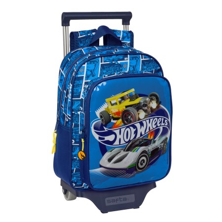 Cartable à roulettes Hot Wheels Sonny Blue marine 27 x 33 x 10 cm