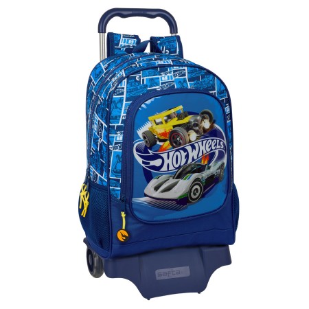 Mochila Escolar con Ruedas Hot Wheels Sonny Azul marino 32 x 42 x 14 cm