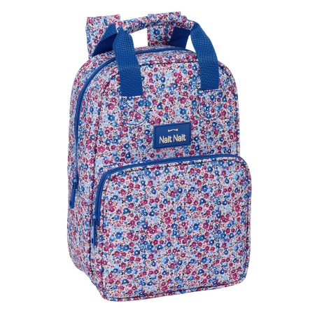 Mochila Escolar Nait Nait Flores coimbra azul Azul 20 x 28 x 8 cm