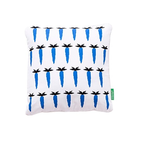 Coussin Benetton Bleu Blanc Carotte 40 x 40 cm