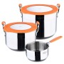 Batería de Cocina San Ignacio Compact Negro Naranja 5 Piezas