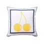 Coussin Benetton Jaune Blanc Cerises 40 x 40 cm Carré