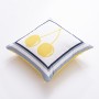 Coussin Benetton Jaune Blanc Cerises 40 x 40 cm Carré