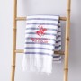 Serviette de toilette Beverly Hills Polo Club Bleu Blanc 100 % coton 80 x 165 cm