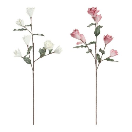 Bouquets DKD Home Decor Blanc Rose EVA (éthylène-acétate de vinyle) (2 pcs) (25 x 25 x 102 cm)