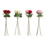 Fleurs décoratives DKD Home Decor Jaune Blanc Rouge Tissu Polyéthylène (4 pcs) (8 x 8 x 55 cm)