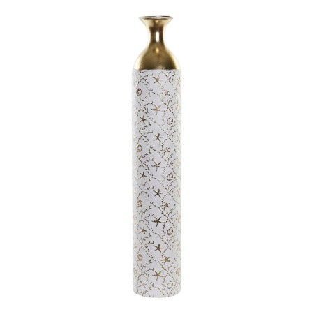 Vase DKD Home Decor Blanc Métal Indien (14 x 14 x 76 cm)