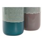 Vase DKD Home Decor Bleu Vert Porcelaine Boho (2 pcs) (12 x 12 x 35 cm)