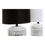 Lampe de bureau DKD Home Decor Blanc Noir Polyester Céramique 25W 220 V (2 pcs) (20 x 20 x 30 cm)