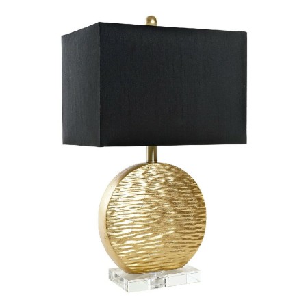 Lampe de bureau DKD Home Decor Noir Polyester Acrylique Résine Doré (36 x 24 x 62 cm)