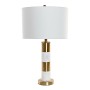 Lampe de bureau DKD Home Decor Blanc Polyester Métal Marbre 220 V Doré 60 W (38 x 38 x 69 cm)