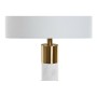 Lampe de bureau DKD Home Decor Blanc Polyester Métal Marbre 220 V Doré 60 W (38 x 38 x 69 cm)