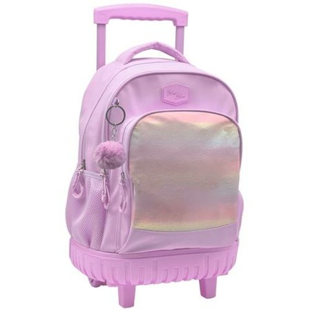 Cartable à roulettes Blin-Blin Rose 43 x 34 x 24 cm Arc-en-ciel