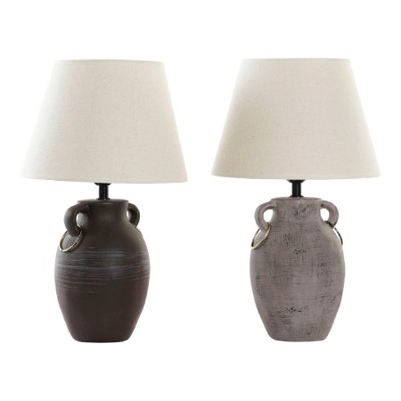 Lampe de bureau DKD Home Decor Polyester Porcelaine (2 pcs) (25 x 25 x 41 cm)