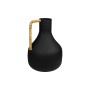 Vase Romimex Noir Métal osier 23 x 34 x 23 cm Avec poignée
