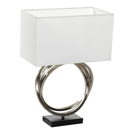 Lampe de bureau DKD Home Decor Blanc Argent Polyester Métal (38 x 20 x 54 cm)