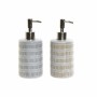 Distributeur de Savon DKD Home Decor Gris ABS Grès Boho (2 pcs) (7.2 x 8 x 18 cm)