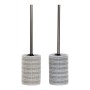 Brosse de salle de wc DKD Home Decor Gris Acier Grès Polypropylène (PP) (2 pcs) (10.5 x 10.5 x 42 cm)