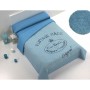 Parure de couette Hosteline MADE Bleu Lit king size 4 Pièces