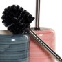 Brosse de salle de wc DKD Home Decor Bleu Rose Acier Grès (2 pcs) (11.5 x 11.5 x 39.5 cm)