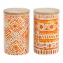 Boîte DKD Home Decor Orange Bambou Porcelaine (2 pcs) (9.8 x 9.8 x 15.5 cm)