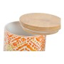 Boîte DKD Home Decor Orange Bambou Porcelaine (2 pcs) (9.8 x 9.8 x 15.5 cm)