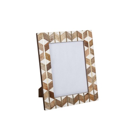 Cadre photo Romimex Marron Beige Bois Résine 15 x 20 x 2 cm