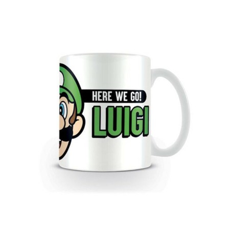 Tasse mug Super Mario Here We Go! Luigi Blanc Vert 315 ml