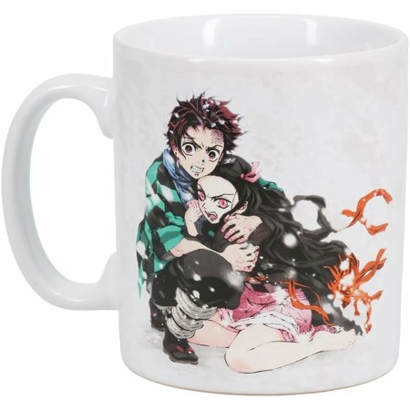 Taza Mug Demon Slayer Tanjiro & Nezuko Blanco Cerámica 550 ml